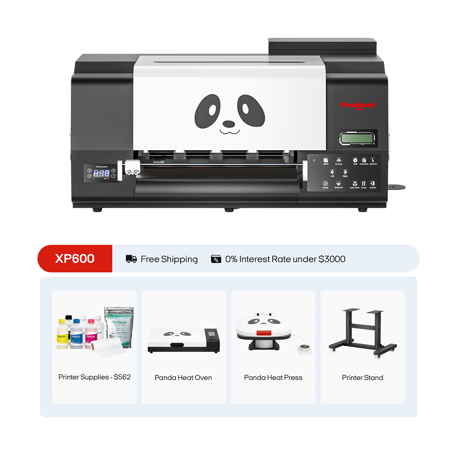Imprimante DTF Procolored F13 Pro Panda 13" A3 Dual XP600 & Support & Ensemble complet