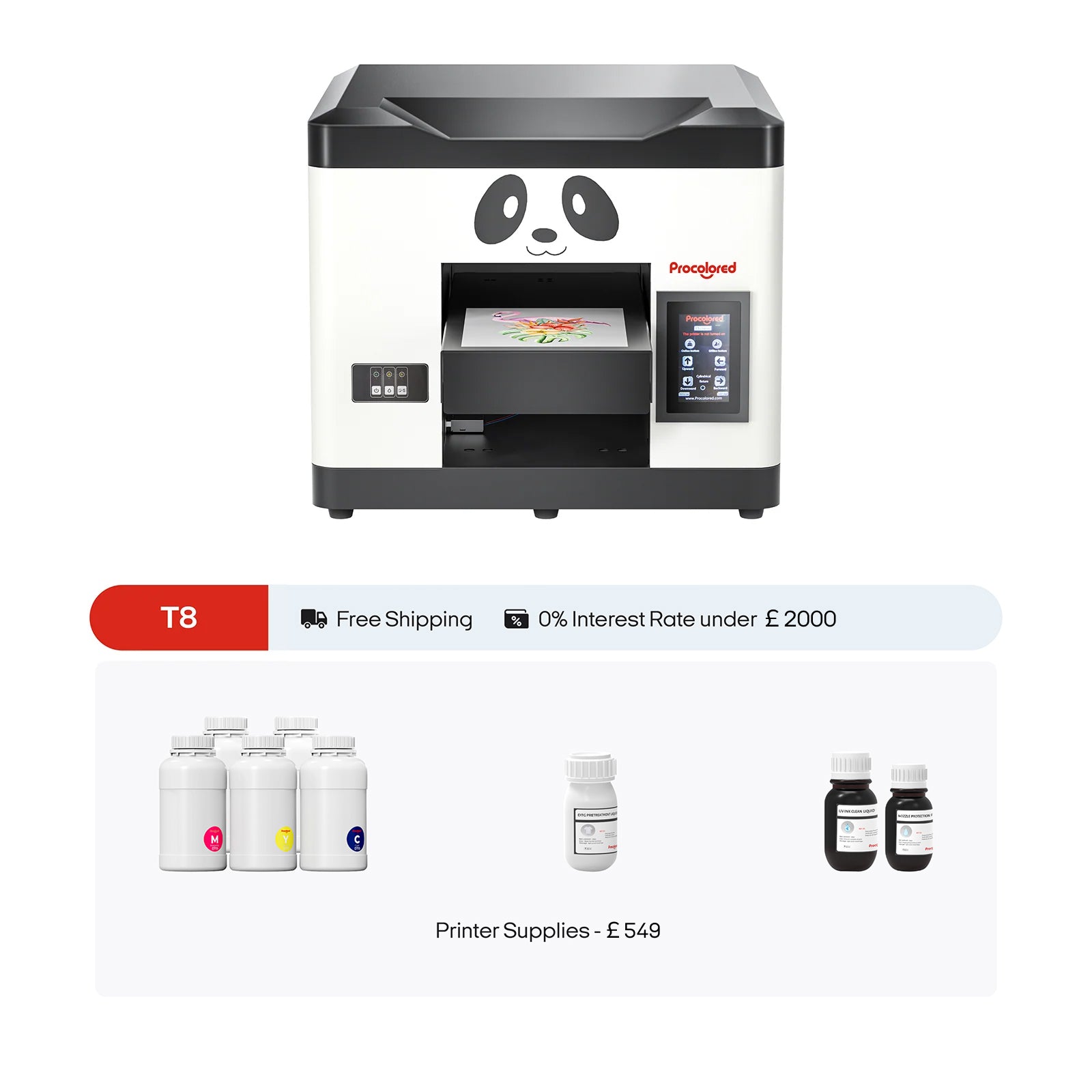 Imprimante DTG Procolored T8 Panda 8.2" A4 L800