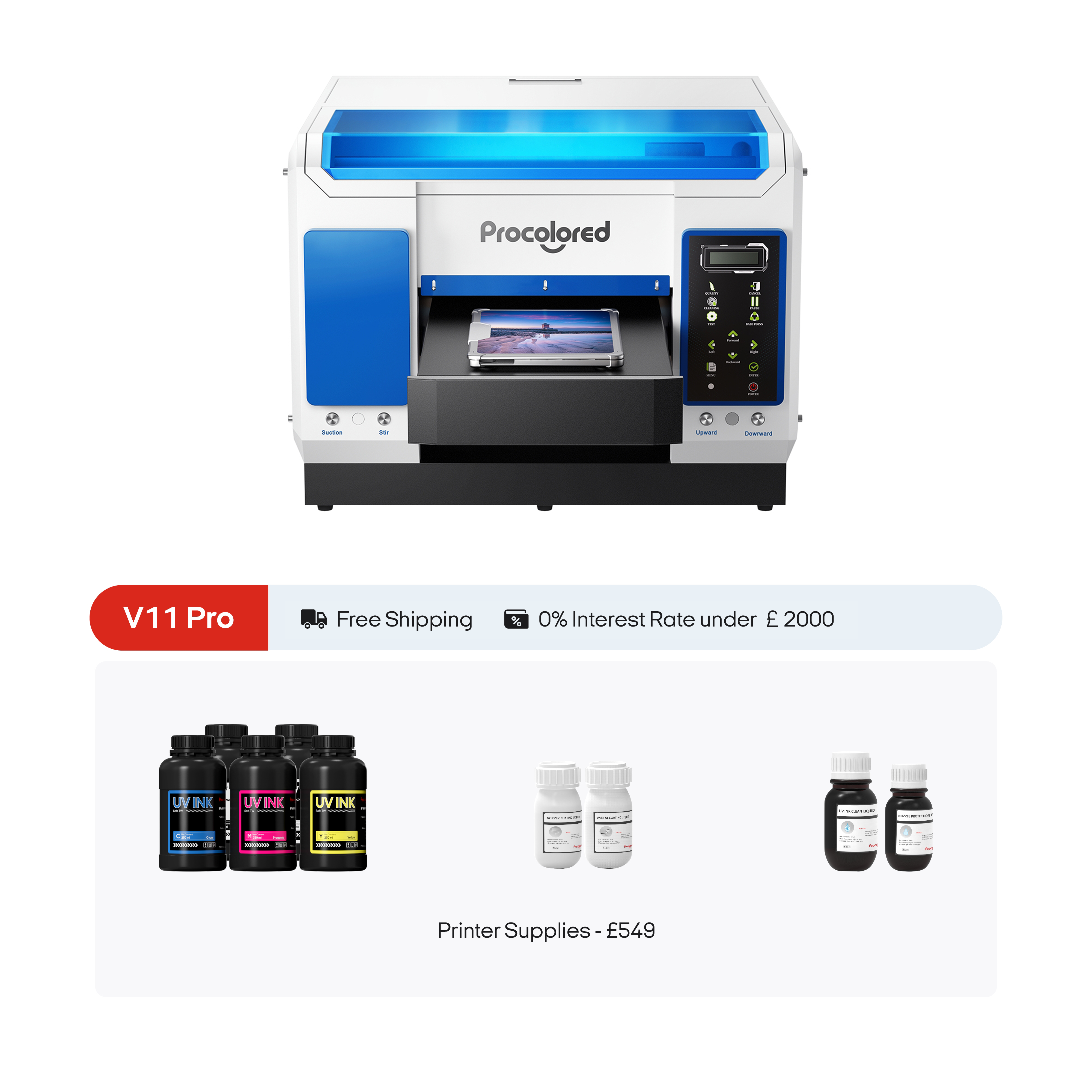 Imprimante UV Procolored V11 Pro 11.4" A3 Dual TX800